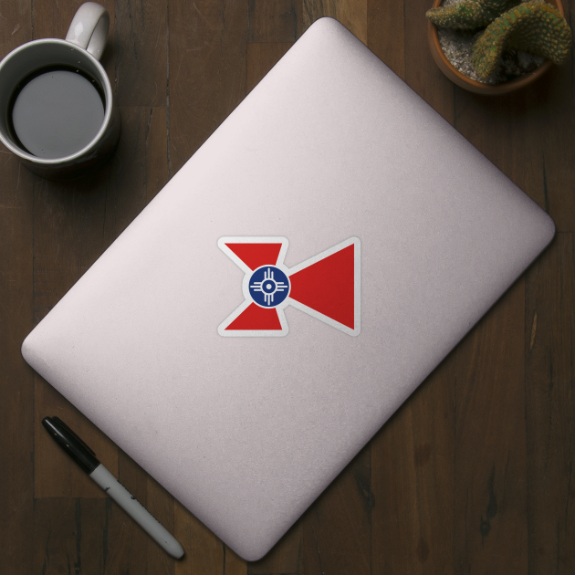 Wichita City Flag White, Red, Blue by Culture-Factory